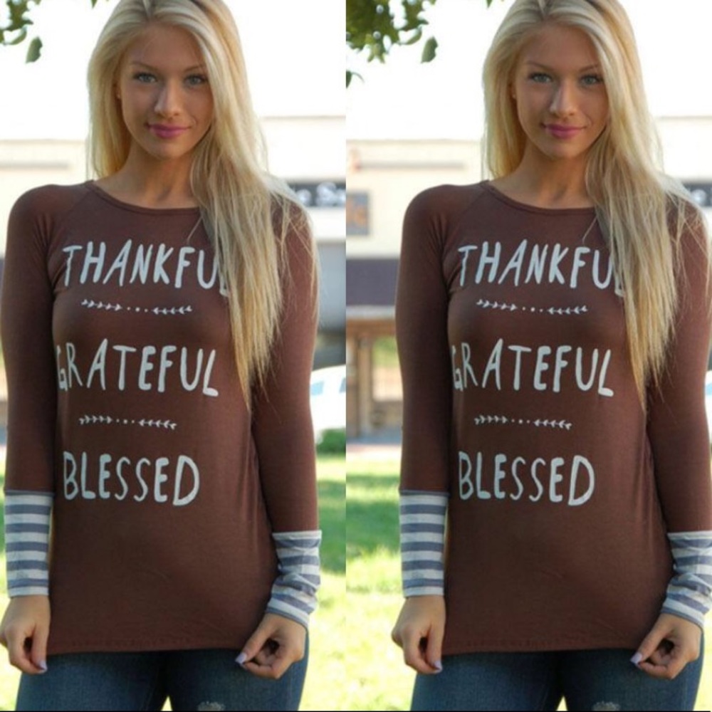 Thankful Grateful Blessed Medium Small long Sleeve